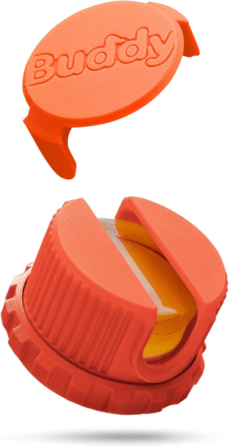 Bow Buddy Store صمغ الكمان وأداة القوس – صمغ مقاوم للسقوط، قابل لإعادة التعبئة مع غطاء دوار ودليل مدمج لمفتاح القوس للكمان، فيولا وتشيللو (أحمر) - Image 1